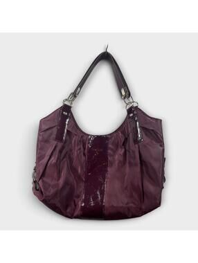Calvin Klein Vintage Plum Purple Nylon Hobo Shoulder Bag Y2K Oversized Tote